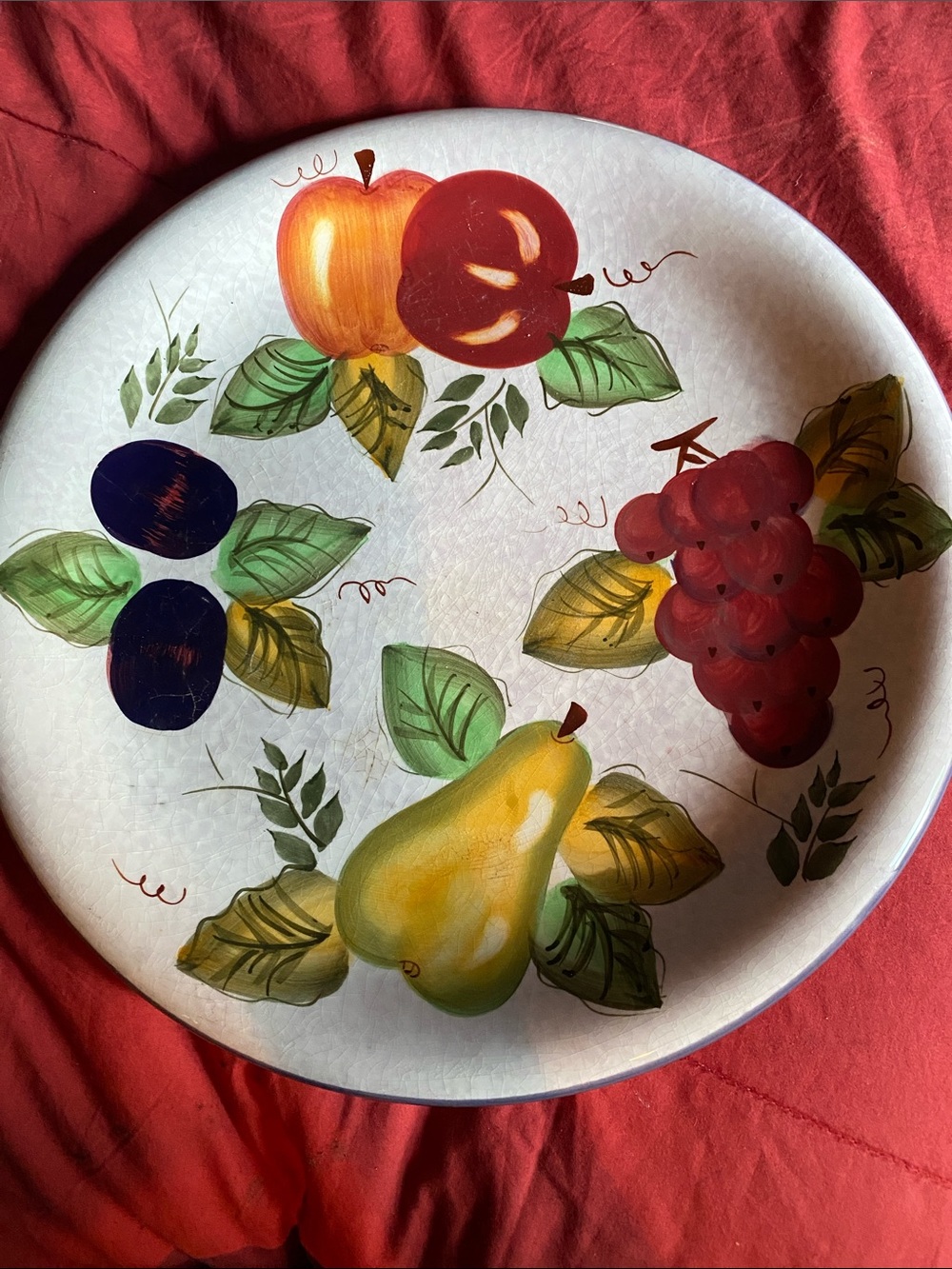 Oneida Hand-Painted Vintage Fruit Pattern Dinner Plate